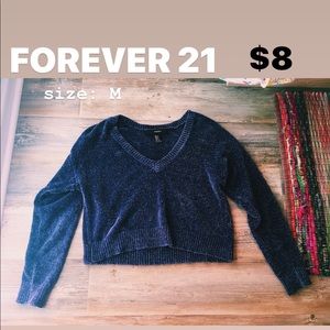 Purple chenille CROPPED  sweater!